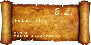 Berkes Lilla névjegykártya
